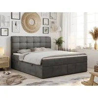 MKS MÖBEL Boxspringbett FAST (Set, Packung, 7 Härtezonen, T30-Schaum, zwei Bettkästen), Doppelbett, Velvet Stoff, Matratzen und Topper T25