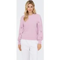 ONLY Sweatshirt ONLFEMME L/S PUFF EMBROIDERY UB SWT mit Puffärmeln mit wunderschöner Lochstickerei
