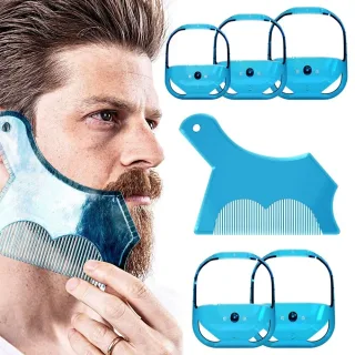 Beard Styling Shaper Comb Set with 5 Goatee Sizes Adjustable Trimming Guide Comb Kit for Grooming Styling Shaping Facial