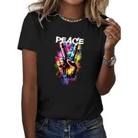 RMK T-Shirt Damen Shirt Top Sommer Basic Freiheit Frieden Peace aus 100% Baumwolle