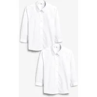 Next Langarmbluse Business-Hemden Plus Fit (3-17 J), 2er-Pack (2-tlg)