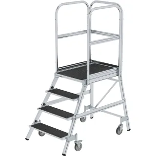 Munk Podesttreppe eins. begehbar mit Federrollen Korundbeschichtung R13 - 054104