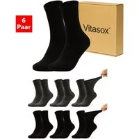 Vitasox Diabetikersocken für Damen - aus Baumwolle ohne Gummi, ohne Einschneiden und Abdrücken (6-Paar) Gesundheitssocken aus Baumwolle ohne Gummibund und störende Naht