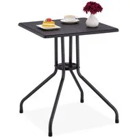 relaxdays Gartentisch in schwarzer Rattan Optik