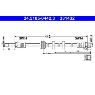 ATE Bremsschlauch vorne Seat VW 24.5105-0442.3