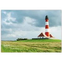 LYSCO Poster XXL 100 x 70cm (S-828) Leuchtturm Westerheversand an der Nordsee, Halbinsel Eiderstedt (DIN B1), Wandposter, Plakat (Lieferung erfolgt gerollt)