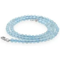 Lebensquelle Plus Kette ohne Anhänger Edelstein Kugelkette + 925 Silber Verschluss, Ø 4mm Kugeln 45cm lang