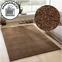OTTO home Wollteppich Gabbo Natur, Handgefertigt, Teppich, reine Wolle, meliert, rechteckig, Höhe: 14 mm, reine Wolle, Uni, Wohnzimmer, Schlafzimmer, Esszimmer