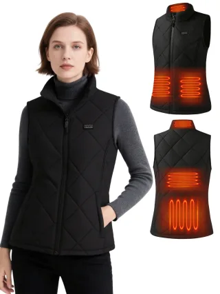 Auxo 5-Zone Heated Vest for Women with Battery Pack Included, Lightweight Windproof Waterproof Winter Warm 3 Heat Settin