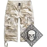 Brandit Cargoshorts Cargo Shorts kurze Hose Legend 3/4 lang Army mit UD Bandana