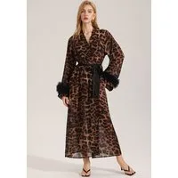 Vivi Idee Morgenmantel Bademantel Schlafmantel kimono 3587, Bindegürtel, Seidig, satin, Sauna, Einheitsgröße