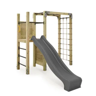 Kletterturm mit Hangelleiter und Rutsche - FIT Cross 652 Garten-Spielturm aus Massivholz für Outdoor Fitness und Training für Kinder - Wickey