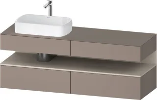 Duravit Qatego Konsolenwaschtischunterbau wandhängend Basalt Matt 1600x550x600 mm - QA4777083430010 QA4777083430010
