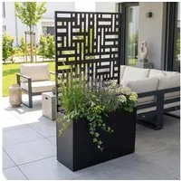 casa.pro Blumenkasten, mit Trennwand »Bernalda« Stahl 146x83x31 cm Schwarz