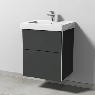 Sanipa 3way Waschtischunterbau zu Villeroy & Boch Subway 2.0 Waschtisch mit 2 Auszügen, Graphit-Matt BP6111B