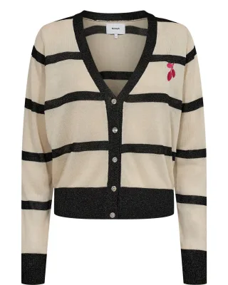 Nümph - Strickjacke - Nuslitta schwarz/weiß - Gr. - XS