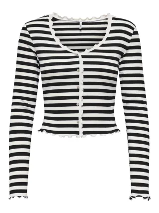 ONLY - ONLLAILA L/S BUTTON TOP MIX BOX JRS NOOS Black - Gr. - M