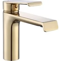 wohnwerk.idee Badarmatur Waschbeckenarmatur Gold Chrom, Hochwertiger Messing Wasserhahn modern