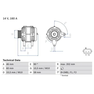 Bosch Lichtmaschine 160A Chrysler Voyager