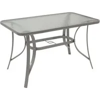 DEGAMO Gartentisch FLORENZ (1-St), 70x120cm, Gestell Metall silbergrau, Tischplatte Sicherheitsglas