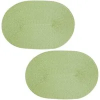 Haus und Deko Platzset Platzset 2er Set oval ca. 45x30 cm Platzdeckchen Tischset geflochtene, (2-St)