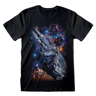 Star Wars - "Galaxy Ship" T-Shirt für Herren/Damen Unisex (Schwarz)