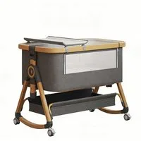 oyajia Beistellbett 3 in 1 Beistellbett Stubenwagen Babybett Baby-Reisebett, 6-stufige Höhenverstellung, mit Rollen, Matratze und Moskitonetz