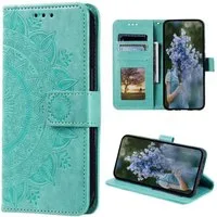 CoverKingz Handyhülle Hülle für Samsung Galaxy S23 Handyhülle Flip Case Cover Etui Mandala 15,5 cm (6,1 Zoll), Klapphülle Schutzhülle mit Kartenfach Schutztasche Motiv Mandala