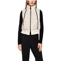 Marc Cain Steppweste Tiger Mania Premium Damenmode wellenförmige Steppung, Lockere Passform, 2-Wege-Reißverschluss