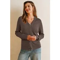 Arach&Cloz Strickjacke Damen Langarm Solid Strickjacken Leichter Cardigan mit V-Ausschnitt