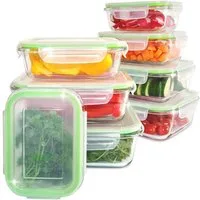Fresh Master Frischhaltedose 16-tlg. Glas Vorratsdosen Set Frischhaltedosen auslaufsicher luftdicht, Borosililatglas, (Spar-Set), 100% auslaufsichere + luftdichte Vorratsdosen mit Deckel