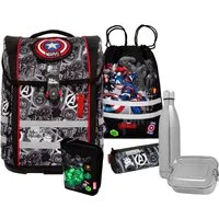 McNeill Schulranzen Perfecto, Marvel, Avengers (Set, 5-tlg), inkl. Federmäppchen, Turnbeutel, Schlamperrolle & Motivmagnet