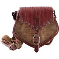 Battle Merchant Ritter-Kostüm Tasche im Wikinger-Stil aus Leder und Segeltuch