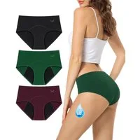 TANSTC Periodenslip Periodenunterwäsche Damen, Menstruationsunterwäsche (Packung, 3er-Pack) auslaufsicher, für starke Tage geeignet, mehrlagiger Schutz, waschbar