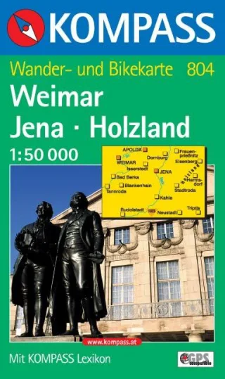 Weimar Jena Holzland: Wander- und Bikekarte. 1:50.000. GPS-genau