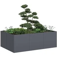 vidaXL Pflanzkübel, Pflanzkübel Anthrazit 120x80x40 cm Stahl