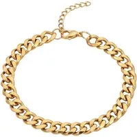 KARMA Fußkette Gold 21,5 cm Edelstahl wasserfest hypoallergen (PVD beschichtet, 1-tlg., Urlaub Strand Abendmode Accessoires Damen), modern Fußkettchen Fußschmuck