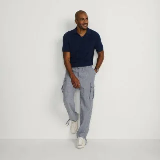 Feinstrick-Shirt mit Polokragen für Herren, Herren, size: regular, Blau, Baumwolle, by Lands' End