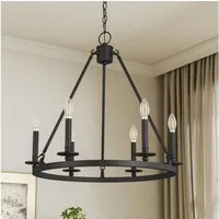 Tribesigns Kronleuchter Vintage Deckenleuchte Schwarz, 6 Flammig Hängelampe, E14 Fassung, Metall, für Küche, Esszimmer, Hütte, Diele, Flur [Energy Class E]