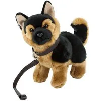 Teddys Rothenburg Kuscheltier Schäferhund Aron mit Leine stehend 23 cm braun/schwarz Plüschhund (Plüschtier, Stofftier, Stoffhund)