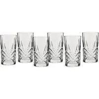 ECHTWERK Longdrinkglas Highball-Gläser Set, 350ml, 6-tlg., Glas, mit Schliffoptik und Reliefstruktur