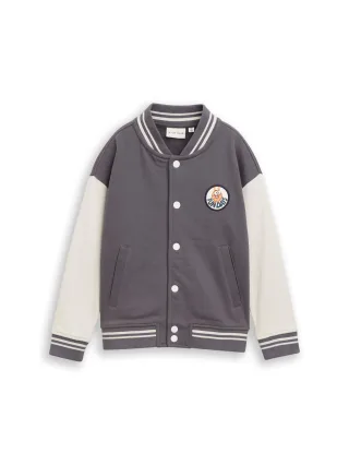 tom tailor kids - Oversize Sweatjacke mit Bomberkragen dark urban grey - Gr. - 134