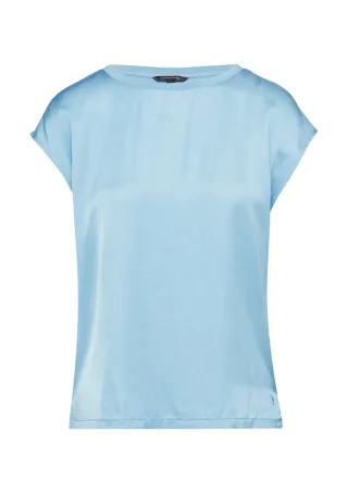 comma - Ärmelloses Shirt mit Satin und Jersey blau - Gr. - 44