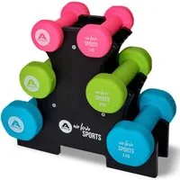 Apollo Kurzhantel Hantel Set Kurzhantel Fitness Hanteln 1-3 kg, (inkl. Hantelständer), rutschfest, 2x 1kg, 2x 2kg, 2x 3kg