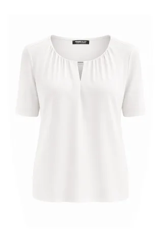FRANK WALDER - Shirt NOS mit Raffung ecru - Gr. - 40
