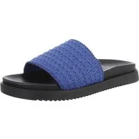 Ital-Design Moderne Damen Sandalen mit geflochtenem Obermaterial Pantolette (89372632) Flach Pantoletten in Blau