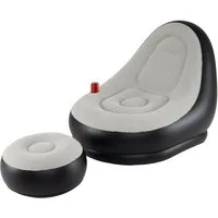 COSTWAY Luftsofa, (2-tlg), Sessl aufblasbar mit Ottomane, beflockt-Oberfläche