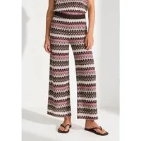 MORE&MORE Stoffhose trendige Ajourmuster Schlupfhose