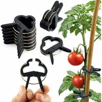 ECENCE Gartenpflege-Set 60x Pflanzenclips groß Pflanzenklammern für