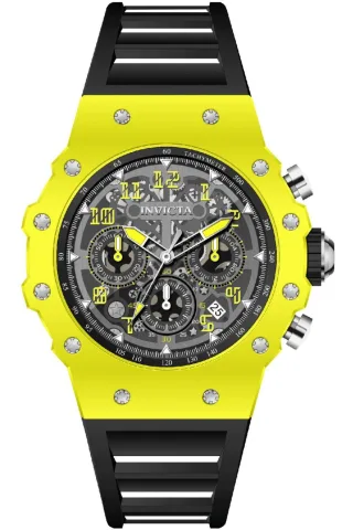 Invicta Racing 69667 Herrenuhr - Quarzwerk - Acryl mit silbernem Zifferblatt - 43 mm